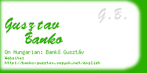 gusztav banko business card